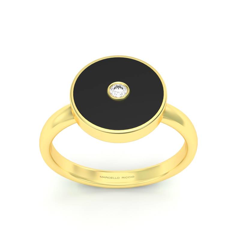 Black Achate - Diamant 18K Gold Oder Silber Ring von MARCELLORICCIOLONDON