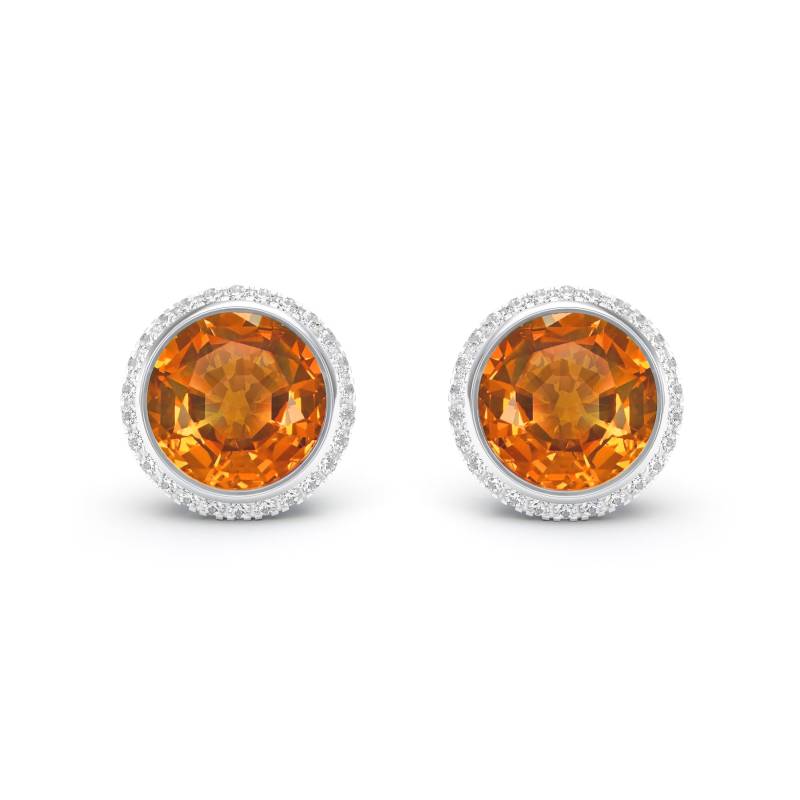 Diamant & Spessartit 18K Weißgold Ohrstecker von MARCELLORICCIOLONDON