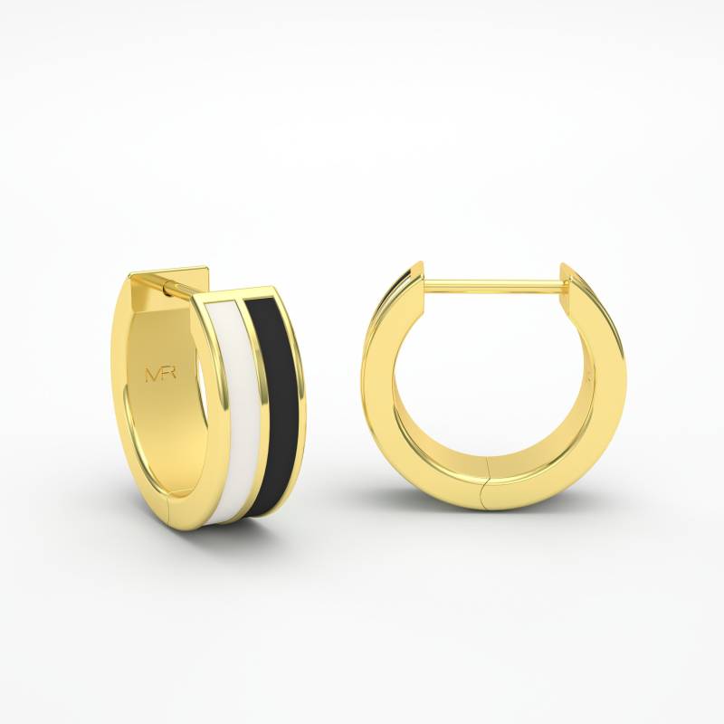 Handbemalte, Mehrfarbige Emaille-Ohrringe, 18K Gold Oder Silber Vergoldet, Kostenlose Gravur von MARCELLORICCIOLONDON