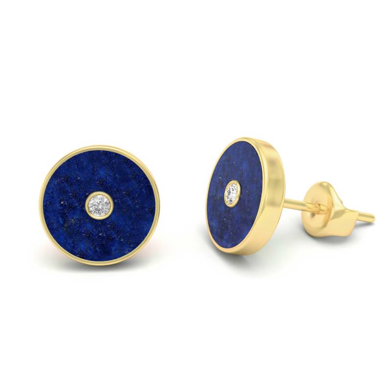Lapis Lazuli & Diamanten 18K Gold, Silber Vergoldete Ohrstecker. Geschenk Für Sie von MARCELLORICCIOLONDON