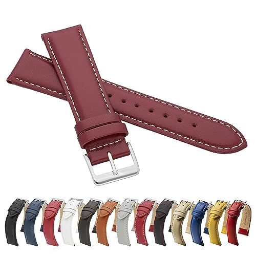 MARCHEL Lederarmband LLB 22 mm Rot-Weiß aus Echtleder von MARCHEL