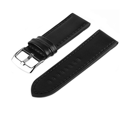 MARCHEL Lederarmband 22 mm Schwarz für XXL Uhren aus Echtleder von MARCHEL