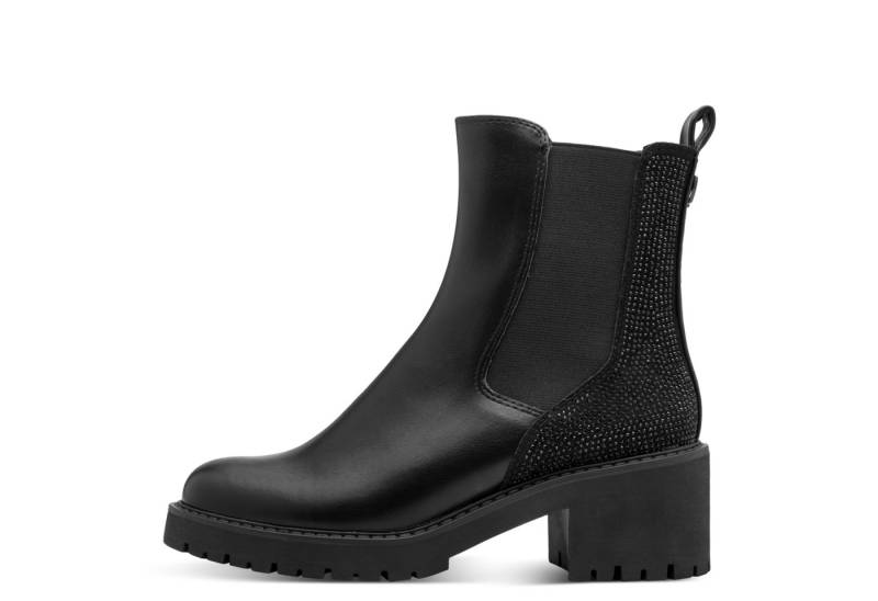 MARCO TOZZI Chelseaboots, Blockabstz, Stiefelette mit funkelenden Strasssteinchen besetzt von MARCO TOZZI