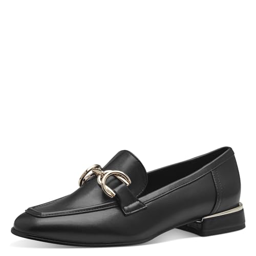 MARCO TOZZI Damen Loafer mit Absatz Elegant Vegan, Schwarz (Schwarz), 40 EU von MARCO TOZZI