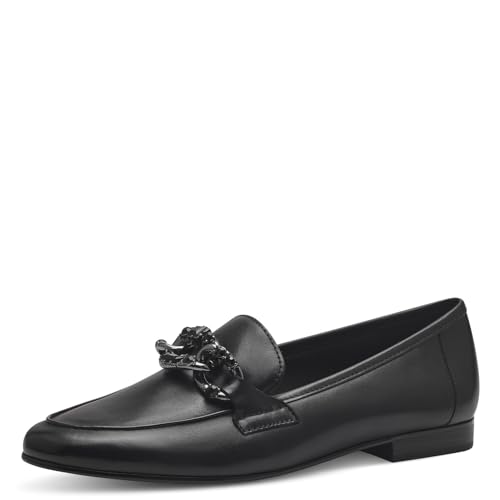 MARCO TOZZI Damen Slipper aus Leder mit Blockabsatz, Schwarz (Black Nappa), 41 EU von MARCO TOZZI