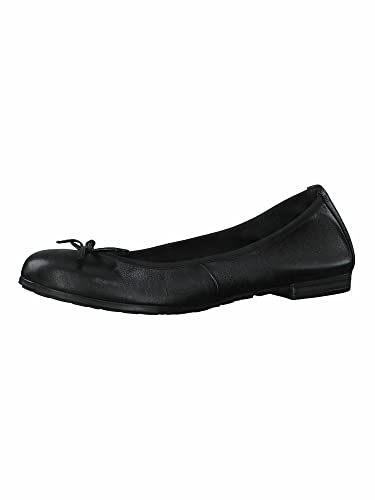 MARCO TOZZI Damen Ballerinas aus Leder mit Schleife, Schwarz (Schwarz), 38 EU von MARCO TOZZI