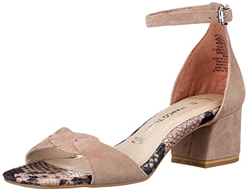 Marco Tozzi Damen 2-2-28211-26 Veloursleder Sandale mit Absatz, Nude, 40 EU von MARCO TOZZI