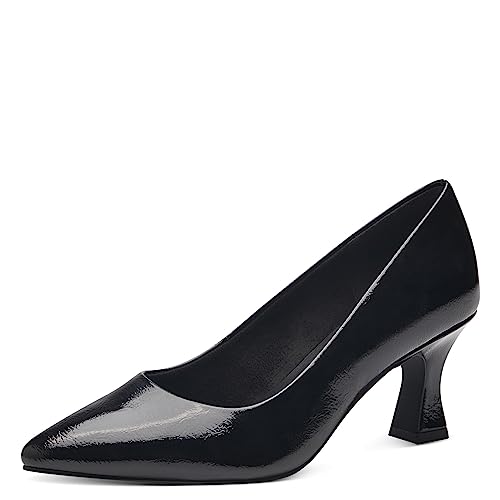 MARCO TOZZI Damen Pumps Blockabsatz Vegan, Schwarz (Black Patent), 39 von MARCO TOZZI