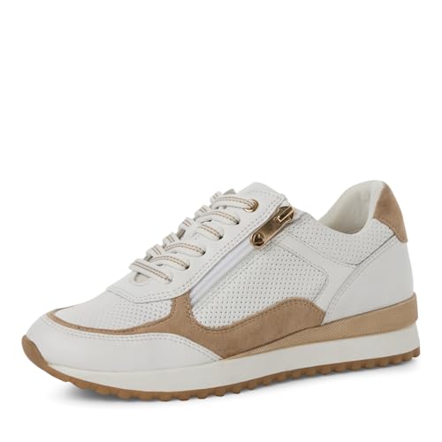 MARCO TOZZI Damen Sneaker flach mit Lederanteil Freizeit, Mehrfarbig (White/Dune), 39 EU MARCO TOZZI Damen Sneaker flach mit Lederanteil Freizeit, Mehrfarbig (White/Dune), 39 EU von MARCO TOZZI