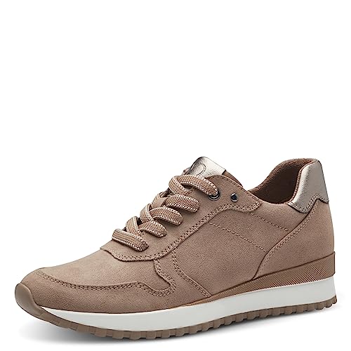 MARCO TOZZI Damen Sneaker flach Elegant zum Schnüren, Beige (Antelope Comb), 40 von MARCO TOZZI