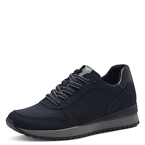 MARCO TOZZI Damen Sneaker flach Elegant zum Schnüren, Blau (Dk.Navy Comb), 37 von MARCO TOZZI