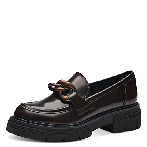 MARCO TOZZI Damen Loafer mit Plateau aus Kunstleder mit Kette, Braun (Cafe Brush), 40 MARCO TOZZI Damen Loafer mit Plateau aus Kunstleder mit Kette, Braun (Cafe Brush), 40 von MARCO TOZZI