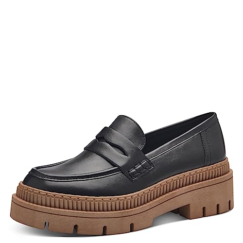 MARCO TOZZI Damen Loafer mit Plateau aus Kunstleder Klassisch, Schwarz (Black/Nature), 37 MARCO TOZZI Damen Loafer mit Plateau aus Kunstleder Klassisch, Schwarz (Black/Nature), 37 von MARCO TOZZI