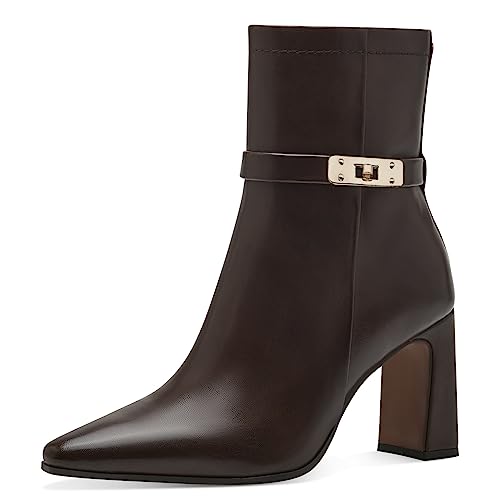 MARCO TOZZI Damen Stiefeletten Spitz mit Absatz Elegant, Braun (Cafe), 38 von MARCO TOZZI