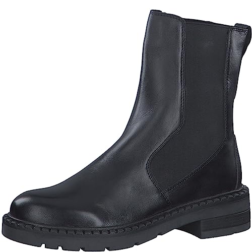 MARCO TOZZI Damen Chelsea Boots aus Leder mit Absatz, Schwarz (Black), 40 von MARCO TOZZI