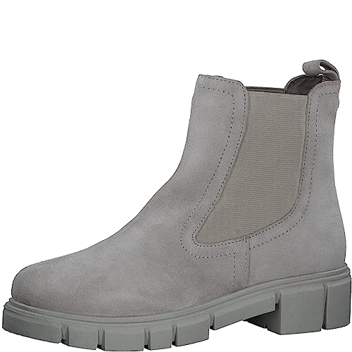 MARCO TOZZI Damen Chelsea Boots aus Leder mit Absatz, Grau (Taupe), 37 MARCO TOZZI Damen Chelsea Boots aus Leder mit Absatz, Grau (Taupe), 37 von MARCO TOZZI