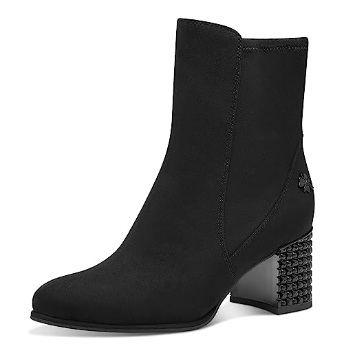 MARCO TOZZI by Guido Maria Kretschmer Damen Stiefeletten mit Absatz Blockabsatz Nieten, Schwarz (Black), 39 von MARCO TOZZI