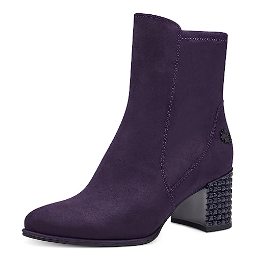 MARCO TOZZI by Guido Maria Kretschmer Damen Stiefeletten mit Absatz Blockabsatz Nieten, Violett (Purple), 38 von MARCO TOZZI