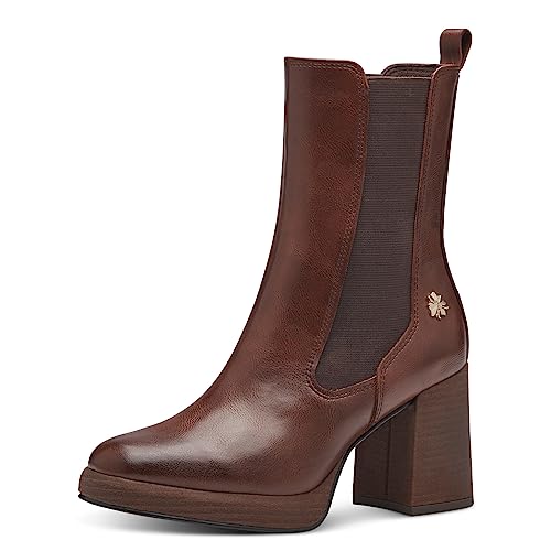 MARCO TOZZI by Guido Maria Kretschmer Damen Chelsea Boots aus Kunstleder mit Absatz, Braun (Chestnut), 39 von MARCO TOZZI