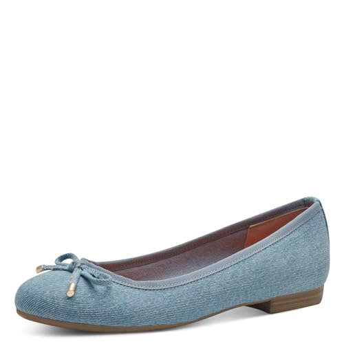 MARCO TOZZI Damen Ballerinas Glitzer Vegan, Blau (Lt Blue Jeans), 40 EU von MARCO TOZZI