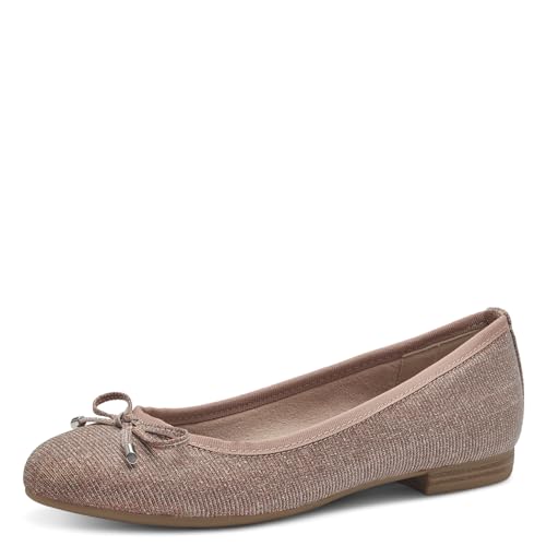 MARCO TOZZI Damen Ballerinas Glitzer Vegan, Metallisch (Rose Metallic), 40 EU von MARCO TOZZI