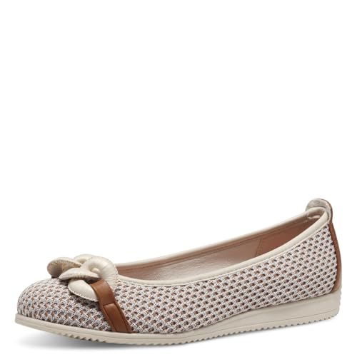 MARCO TOZZI Damen Ballerinas Runde Spitze Elegant, Beige (Cream Comb), 40 EU von MARCO TOZZI