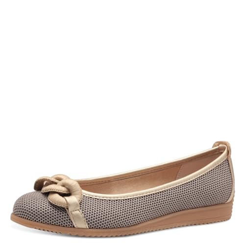 MARCO TOZZI Damen Ballerinas Runde Spitze Elegant, Gold (Gold Comb), 42 EU von MARCO TOZZI