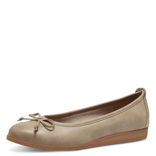 MARCO TOZZI Damen Ballerinas Runde Spitze mit Schleife, Beige (Dune), 37 EU von MARCO TOZZI