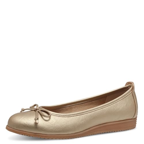 MARCO TOZZI Damen Ballerinas Runde Spitze mit Schleife, Gold (Gold), 38 EU von MARCO TOZZI