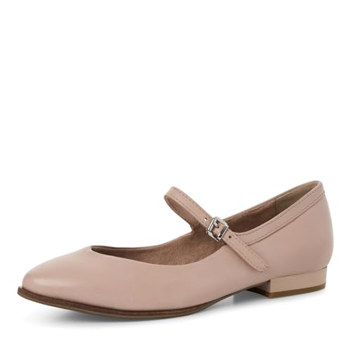 MARCO TOZZI Damen Ballerinas aus Leder Spitz, Rosa (Nude), 41 EU von MARCO TOZZI