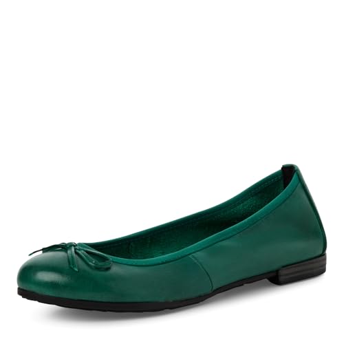 MARCO TOZZI Damen Ballerinas aus Leder mit Schleife, Grün (Green), 39 EU von MARCO TOZZI