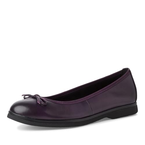 MARCO TOZZI Damen Ballerinas aus Leder mit Schleife, Lila (Purple), 38 EU von MARCO TOZZI