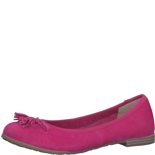 MARCO TOZZI Damen Ballerinas aus Leder mit Schleife, Rosa (Pink), 37 EU von MARCO TOZZI