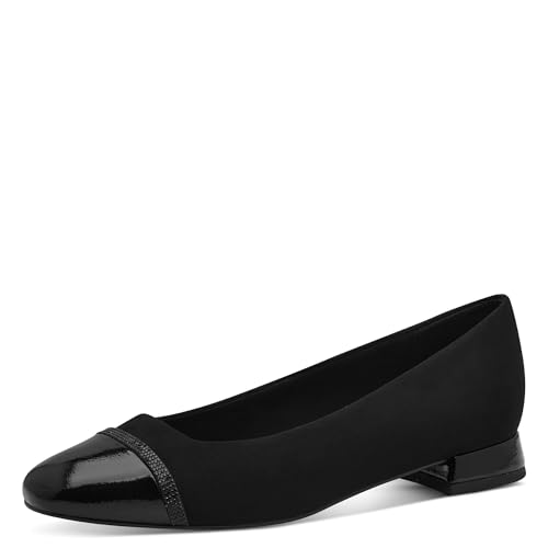 MARCO TOZZI Damen Ballerinas mit Glitzerdetails Kleiner Absatz, Schwarz (Black Comb), 37 EU von MARCO TOZZI