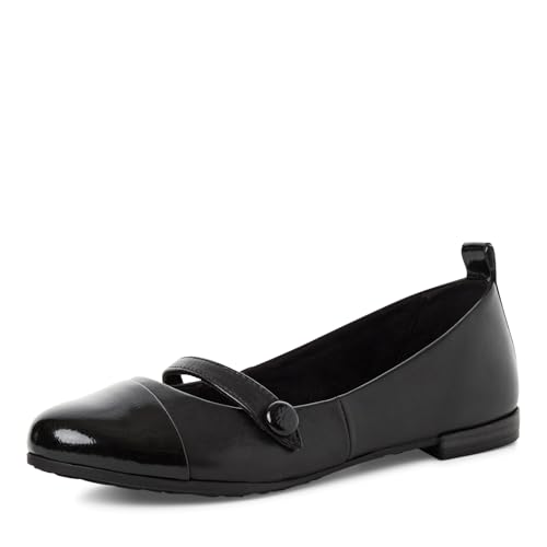 MARCO TOZZI Damen Ballerinas mit Lederanteil Elegant, Schwarz (Black Comb), 41 EU von MARCO TOZZI