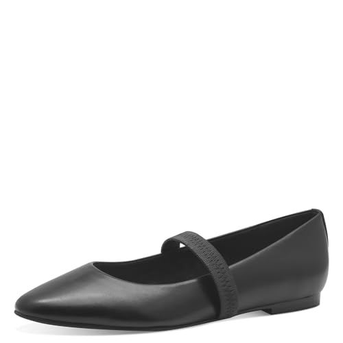 MARCO TOZZI Damen Ballerinas mit Riemen Spitz, Schwarz (Black), 37 EU von MARCO TOZZI