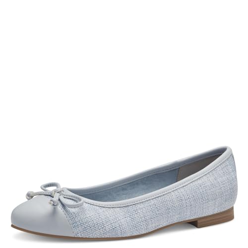 MARCO TOZZI Damen Ballerinas mit Schleife Vegan, Blau (Polar Comb), 36 EU von MARCO TOZZI