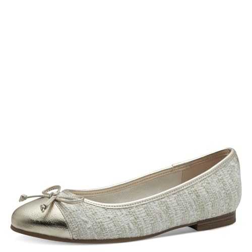 MARCO TOZZI Damen Ballerinas mit Schleife Vegan, Mehrfarbig (Ivory Multi), 37 EU von MARCO TOZZI