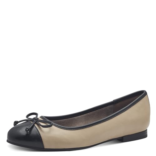 MARCO TOZZI Damen Ballerinas mit Schleife Vegan, Mehrfarbig (Taupe Comb), 41 EU von MARCO TOZZI