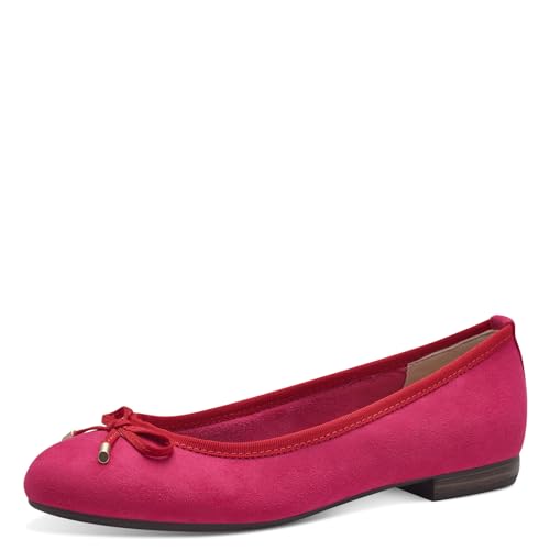 MARCO TOZZI Damen Ballerinas mit Schleife Vegan, Rosa (Pink Red), 38 EU von MARCO TOZZI