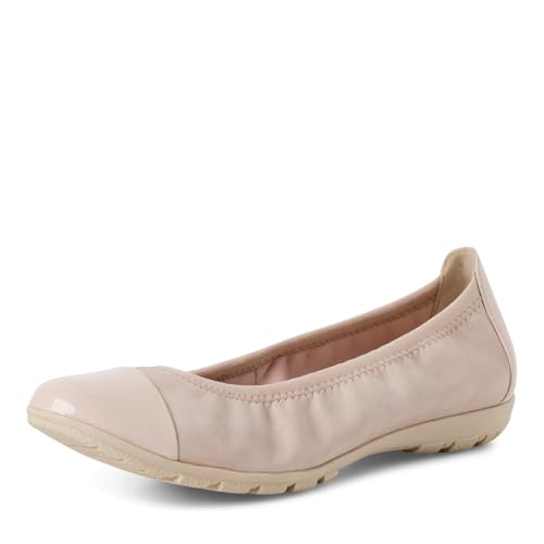MARCO TOZZI Damen Ballerinas mit Zehenkappe Bequem, Beige (Powder), 41 EU von MARCO TOZZI