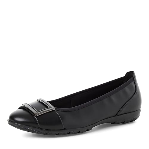MARCO TOZZI Damen Ballerinas mit Zierschnalle Elegant, Schwarz (Black), 37 EU von MARCO TOZZI