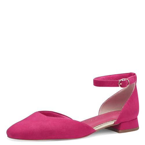 MARCO TOZZI Damen Ballerinas mit verstellbarem Riemchen Vegan, Rosa (Pink), 39 EU von MARCO TOZZI