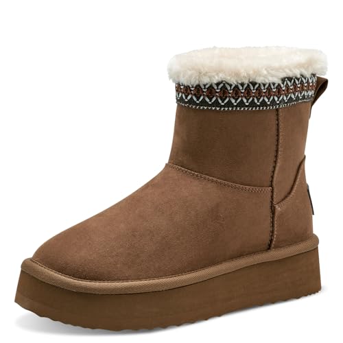 MARCO TOZZI Damen Boots Winter Gefüttert, Braun (Nut), 36 EU von MARCO TOZZI
