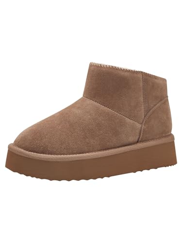 MARCO TOZZI Damen Boots aus Leder mit Plateau, Braun (Nut), 39 EU von MARCO TOZZI
