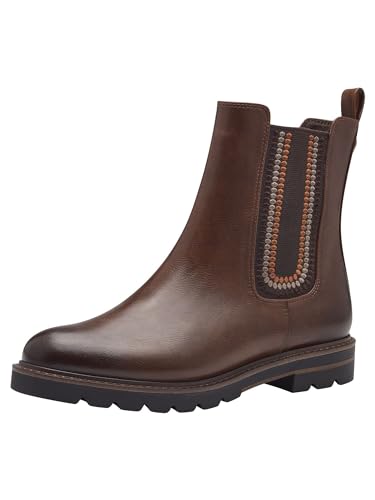 MARCO TOZZI Damen Chelsea Boots Flach mit Reißverschluss, Braun (Chestnut), 38 EU von MARCO TOZZI