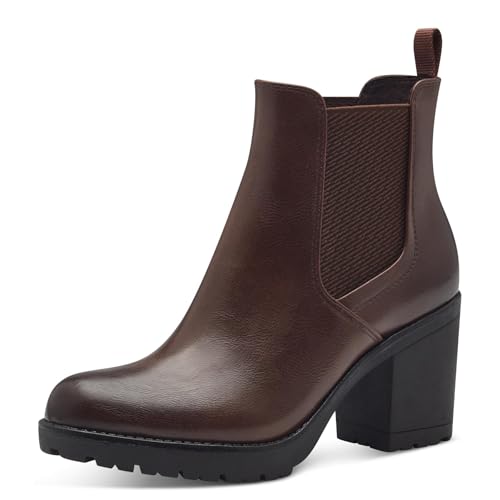 MARCO TOZZI Damen Chelsea Boots Vegan zum Schlupfen, Braun (Chestnut), 37 EU von MARCO TOZZI