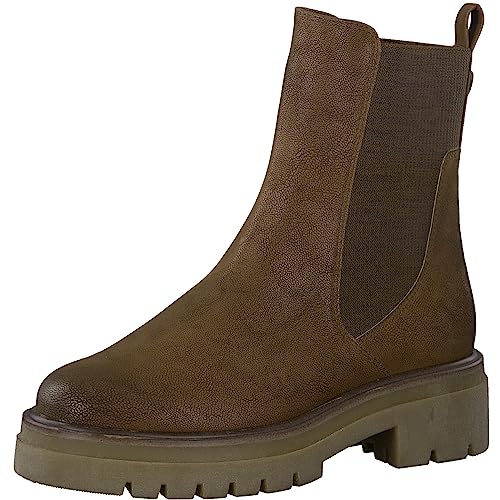 MARCO TOZZI Damen Chelsea Boots aus Kunstleder Plateau, Braun (Nut), 40 von MARCO TOZZI