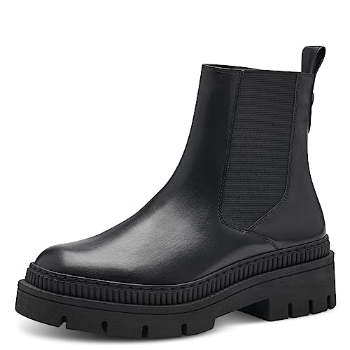 MARCO TOZZI Damen Chelsea Boots aus Kunstleder Plateau, Schwarz (Black), 36 von MARCO TOZZI