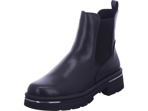 MARCO TOZZI Damen Chelsea Boots aus Kunstleder mit Reißverschluss, Schwarz (Black), 38 EU von MARCO TOZZI